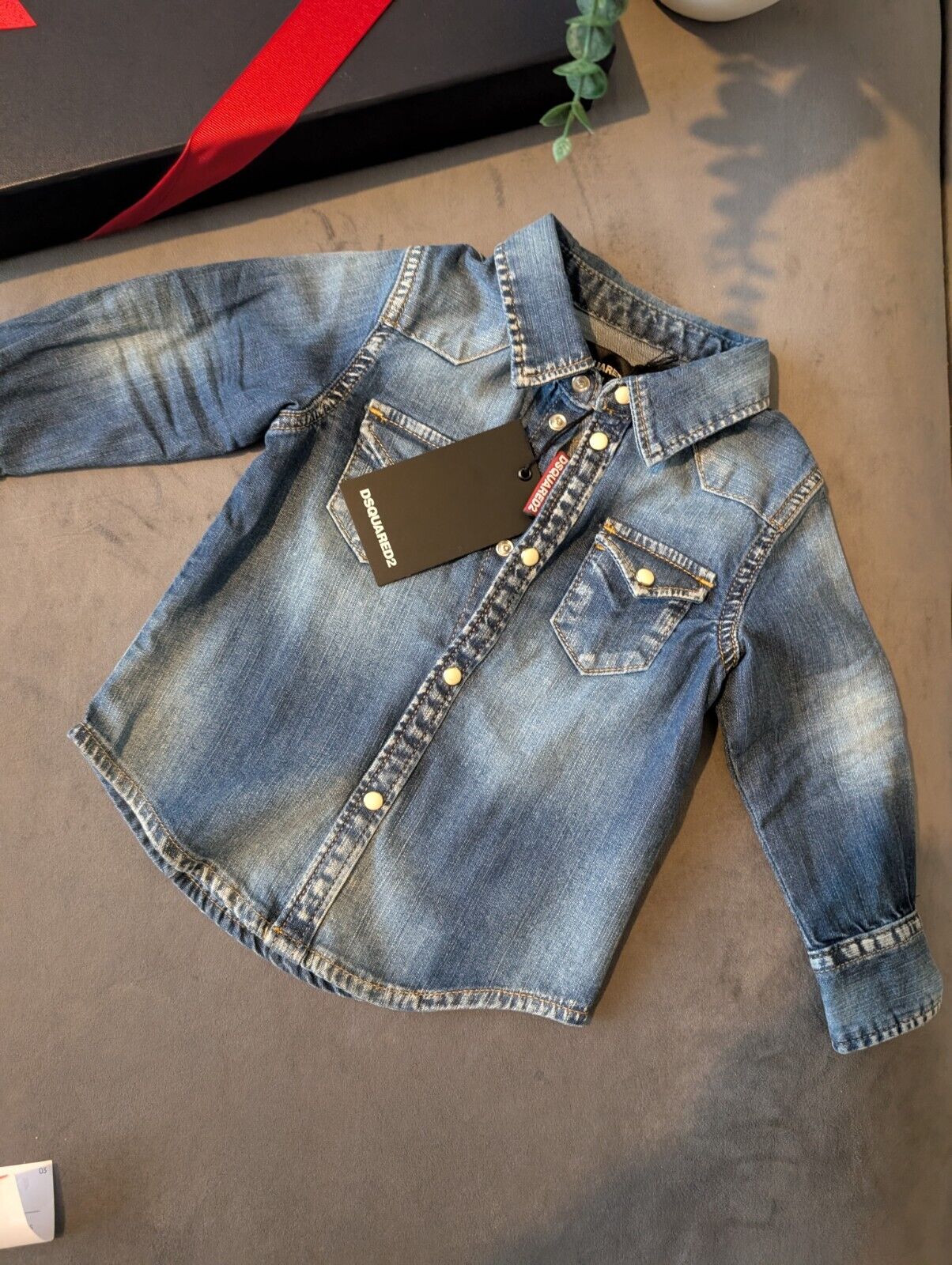 New Dsquared2 Baby Kids Shades Denim Shirt Gift 12m Smart Casual RRP £198