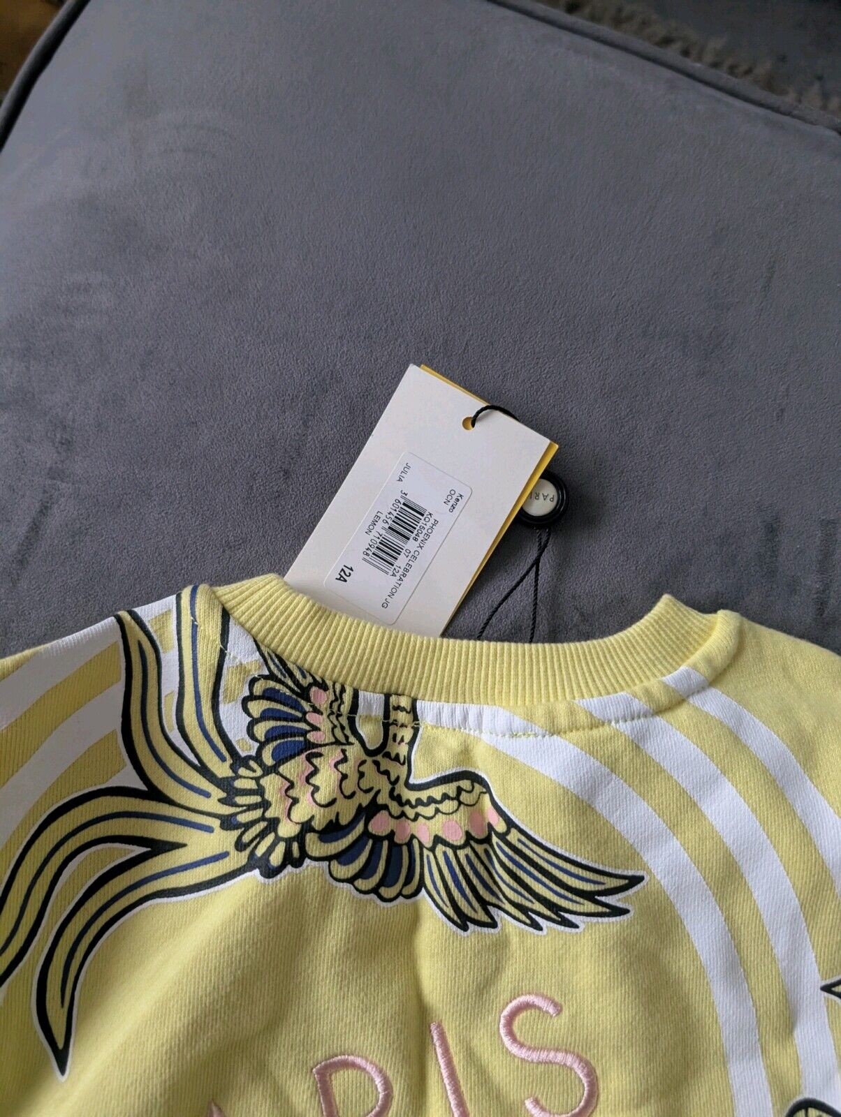 New Stunning Kenzo Girls Phoenix Paris Jumper age 12A Embroidery Yellow Julia