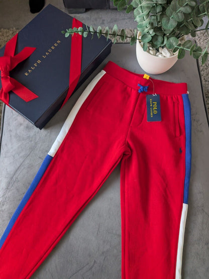 New Boys Ralph Lauren Polo Boys Joggers Red Fleece Age 7 years Casual Smart