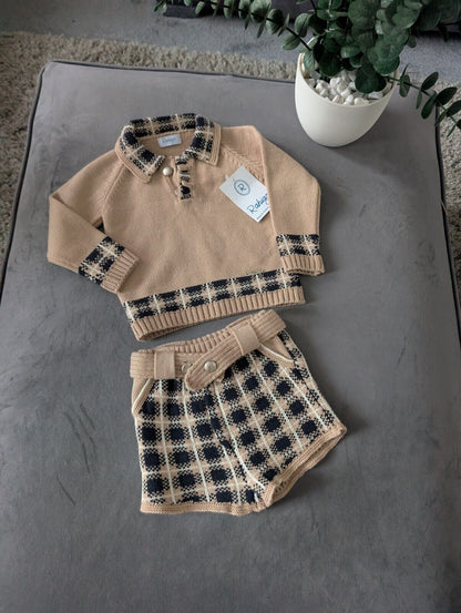 New Gorgeous Brown Black Knit Rahigo Knit Two Piece set Spanish Age 12 Months