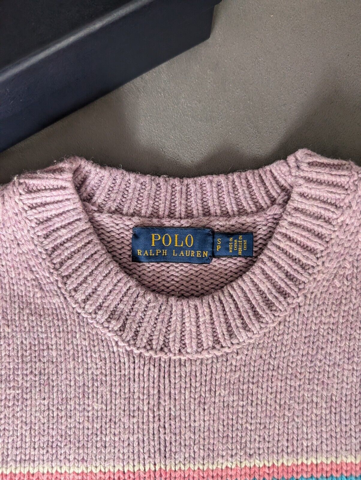 Worn once purple Polo Ralph Lauren Women's Puff Sleeve Sweater silk fair isle S