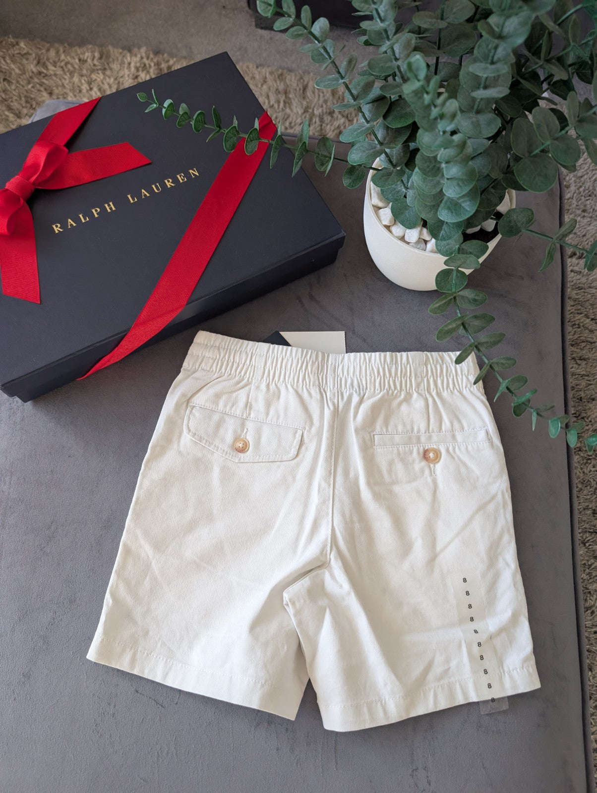 New Ralph Lauren Boys Beige Chino Short Lightweght Summer 7-8yrs Casual Smart