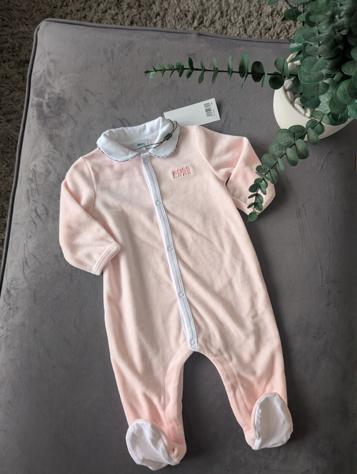 New Hugo Boss Baby Girls Baby Grow Sleepsuit All In One Pink 6 Months Gift Cute