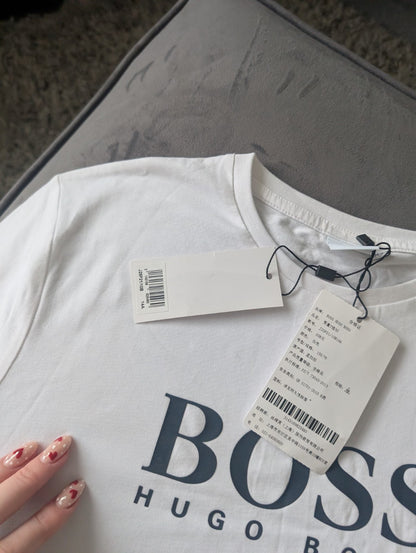 New Hugo boss boys Smart T shirt top t shirt Gift White 14yr £60 Long Sleeve