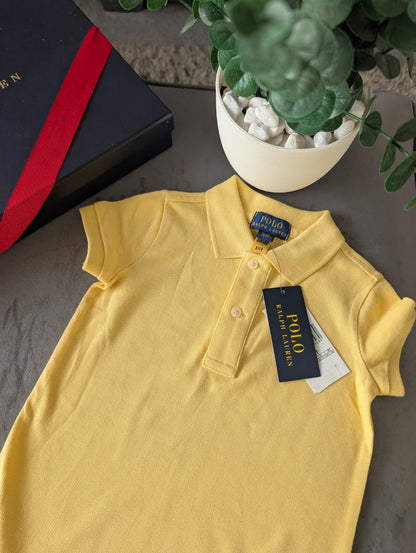 new polo Ralph Lauren yellow polo smart Dress Age 2 years occasion gift pretty