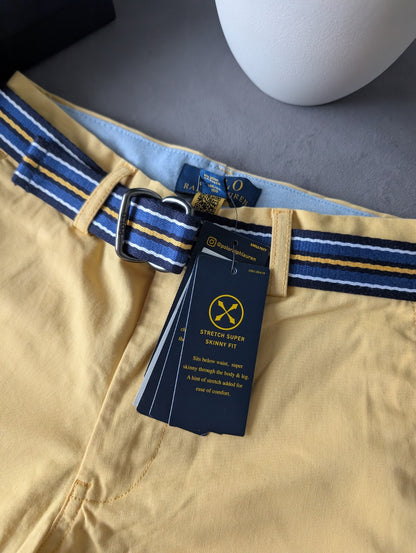 New Ralph Lauren Boys Yellow Chino Shorts + Belt Smart Gift 10y Casual Summer