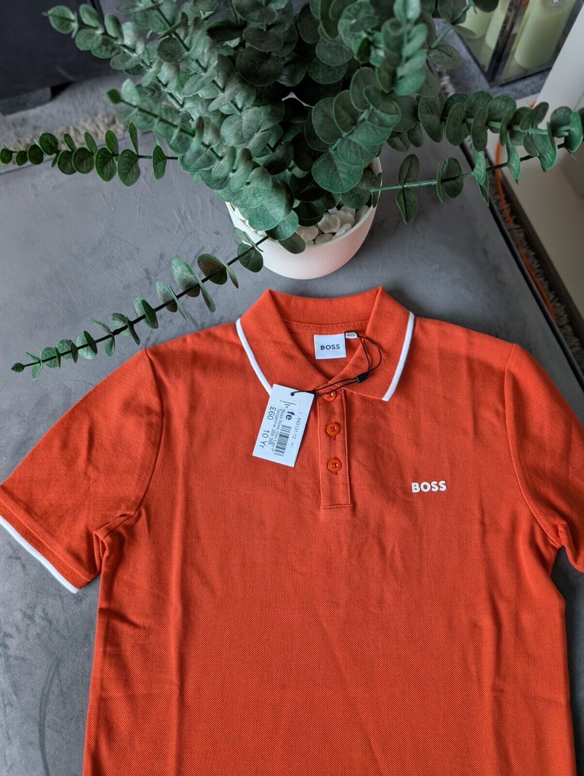 New Hugo boss boys Smart polo shirt top t shirt Gift Tangerine Orange 10yr £60