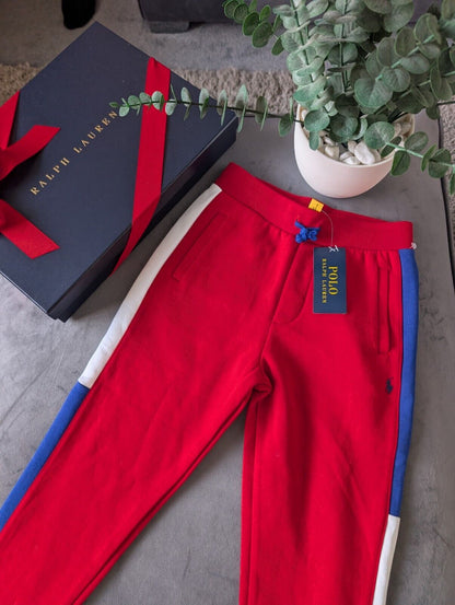 New Boys Ralph Lauren Polo Boys Joggers Red Fleece Age 7 years Casual Smart