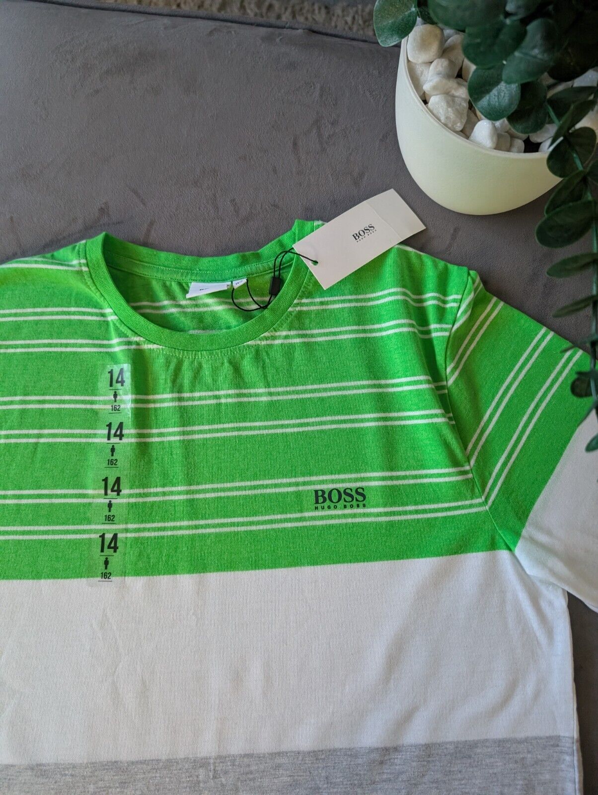 New Stripe Navy Green White boys hugo boss age 14 Smart Gift