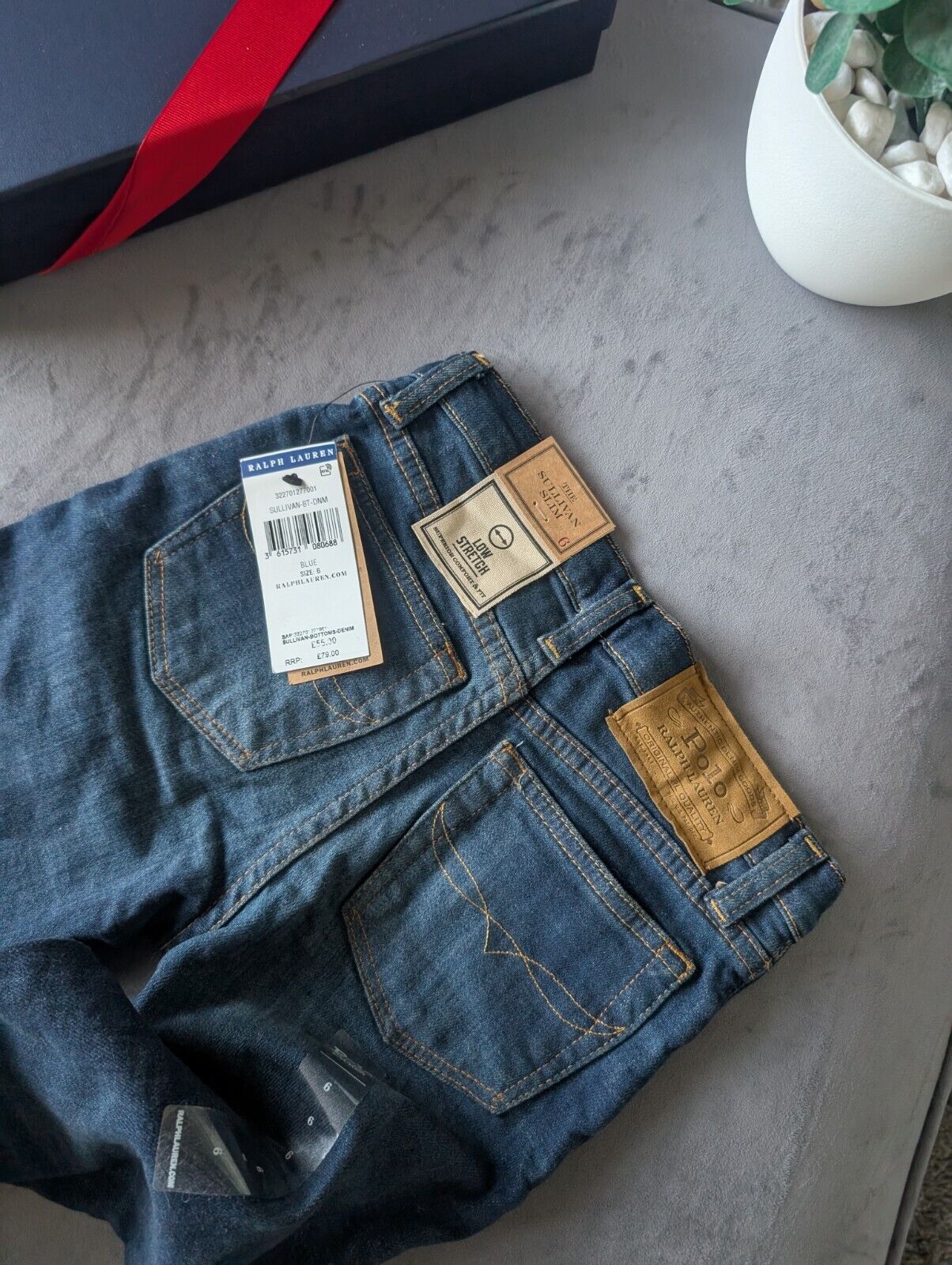 New Ralph Lauren bnwt Boys Sullivan Slim Stretch Blue Denim Jeans Age 6 Smart