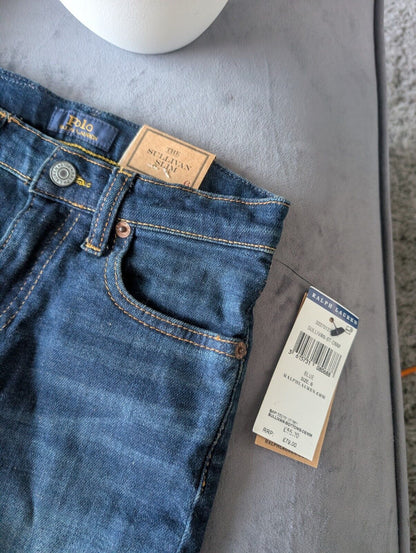 New Ralph Lauren bnwt Boys Sullivan Slim Stretch Blue Denim Jeans Age 6 Smart