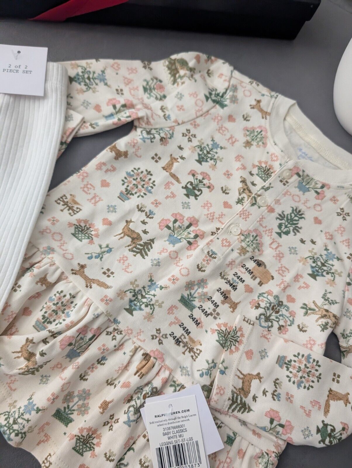 New Ralph Lauren Girls Farmhouse Top And Legging Set Floral Gift Cute 18-24m