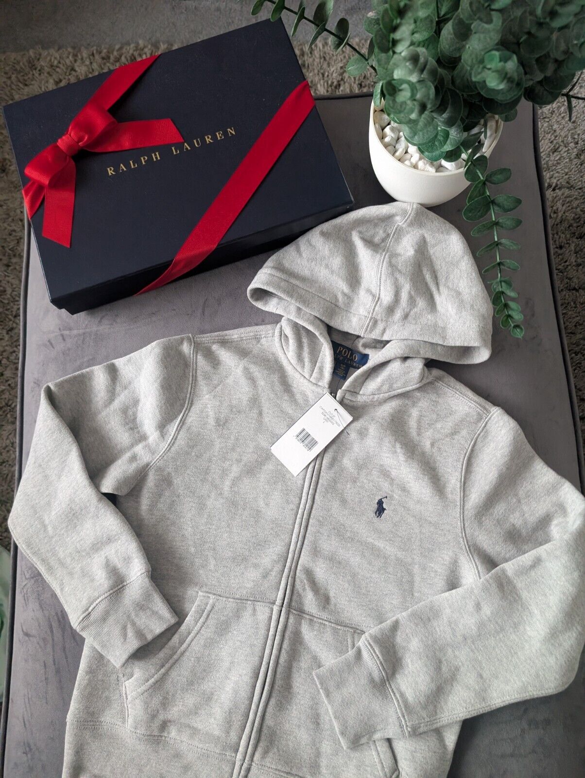 New Boys ralph lauren zip up hoodie Grey Full Zip Jacket Gift Smart Autumn S 7yr