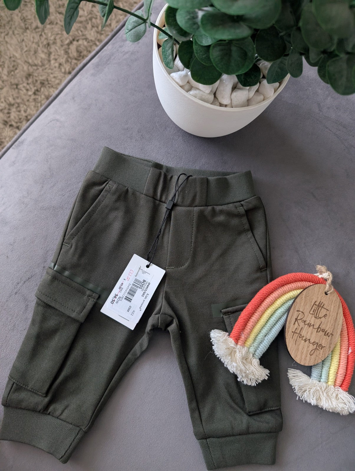 New Khaki Baby Boys Smart Gift Hugo Boss Baby Joggers Casual Boss 0-3m