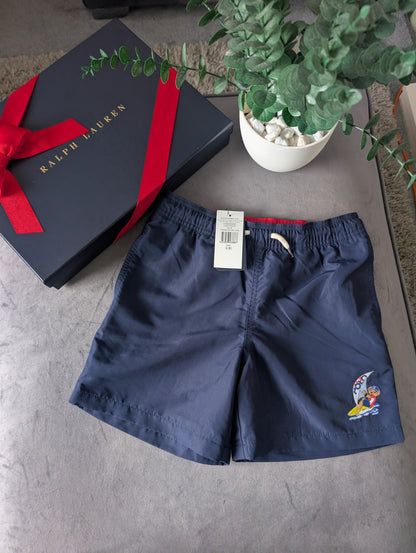 New Ralph Lauren Boys Swimming shorts Bear Surf Design Age 7-8yrs Summer Holiday