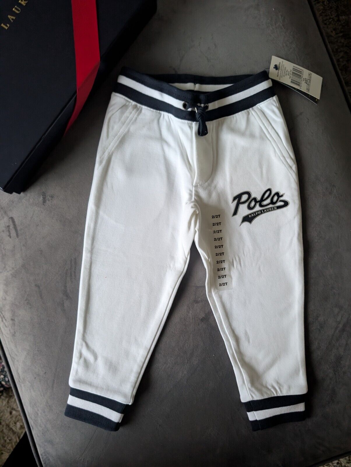 New Ralph Lauren Boys White Logo Jogging Bottoms Age 2 Smart Gift RRP £54 Smart