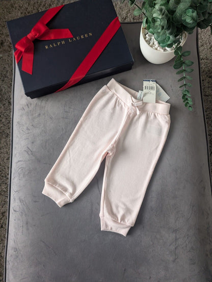 New Polo Ralph Lauren Baby Girls Joggers Trousers 9-12 M Pink RRP £75.00 Gift