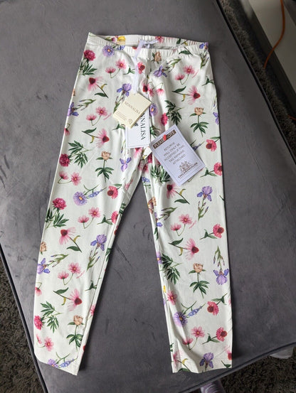 New Ivory Floral Pretty Monnalisa Girls Leggings 10 Years BNWT Occasion Gift