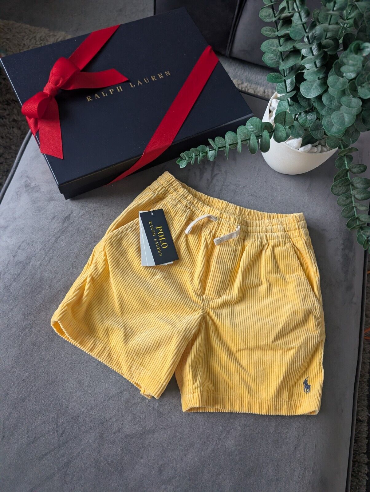 New Yellow Summer Ralph Lauren Corduroy Shorts Boys 8 Yrs Gift Smart Casual