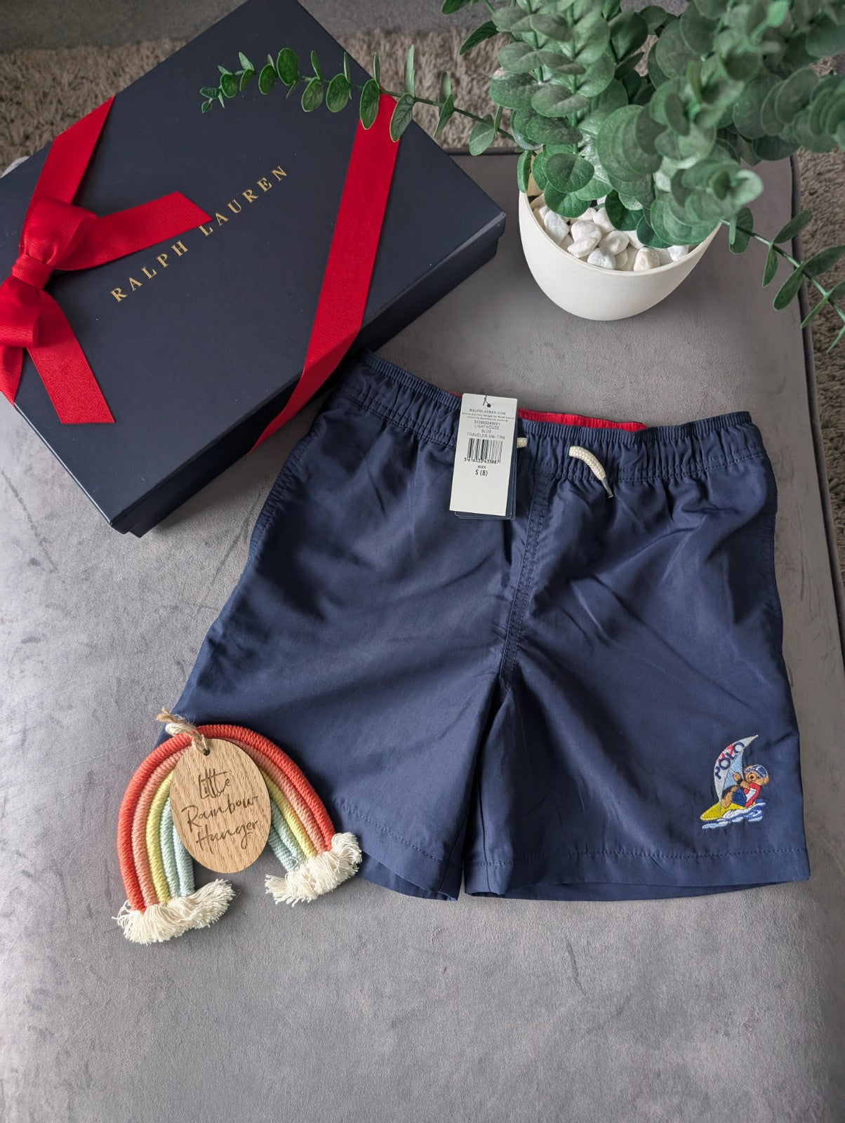 New Ralph Lauren Boys Swimming shorts Bear Surf Design Age 7-8yrs Summer Holiday