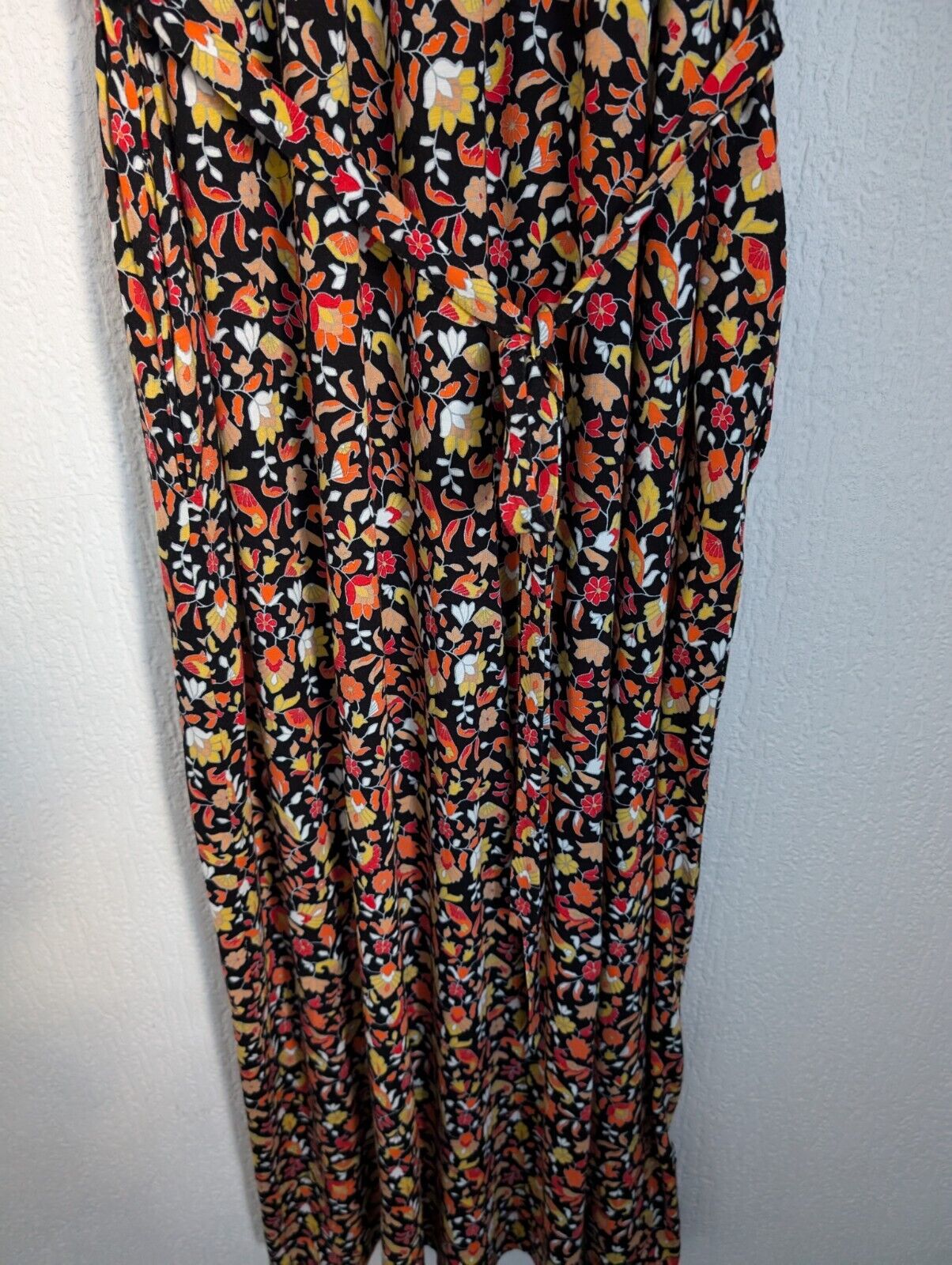 new boden Yoke Detail Jersey Midi Dress Black, Block Petal size 14 long was £129