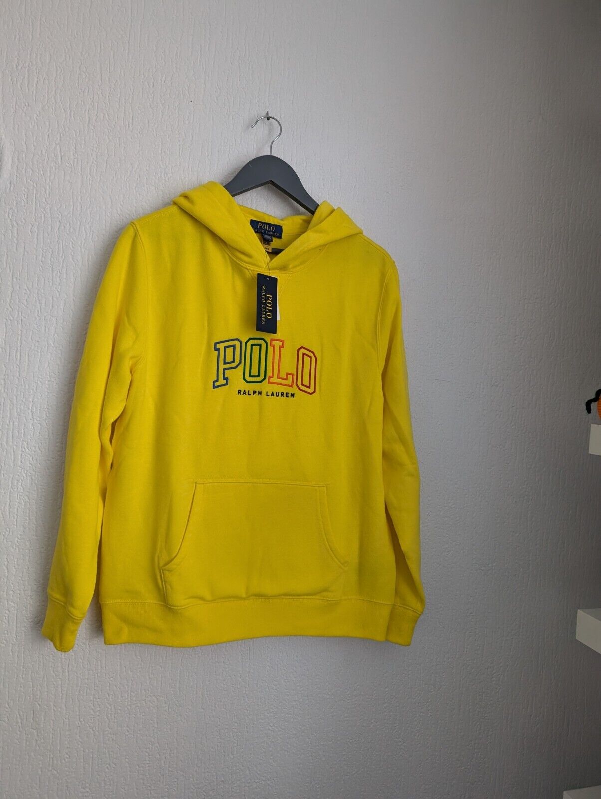 new Ralph Lauren classic yellow rainbow polo hoodie age 15yr / adult XS/S polo