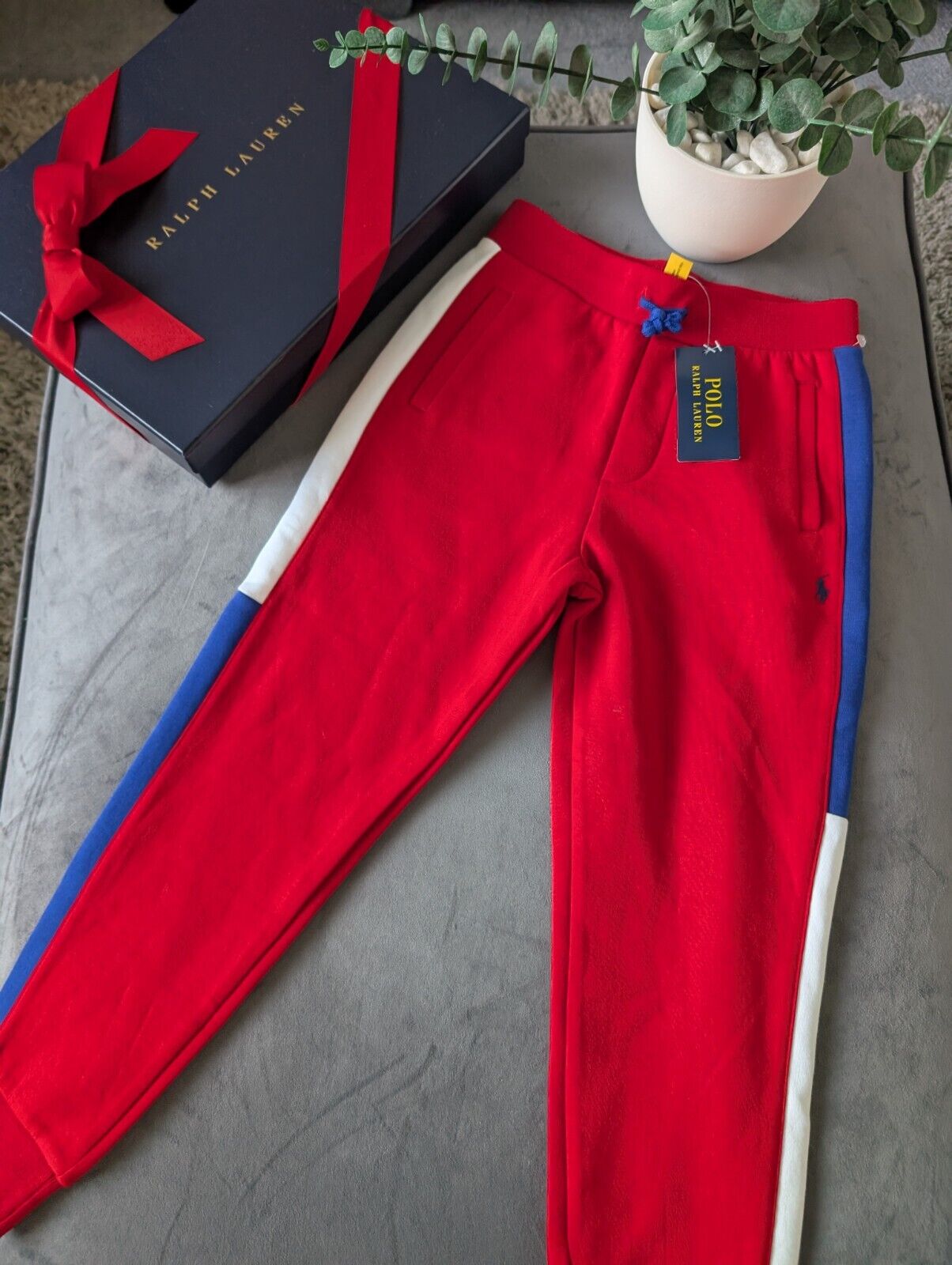 New Boys Ralph Lauren Polo Boys Joggers Red Fleece Age 7 years Casual Smart