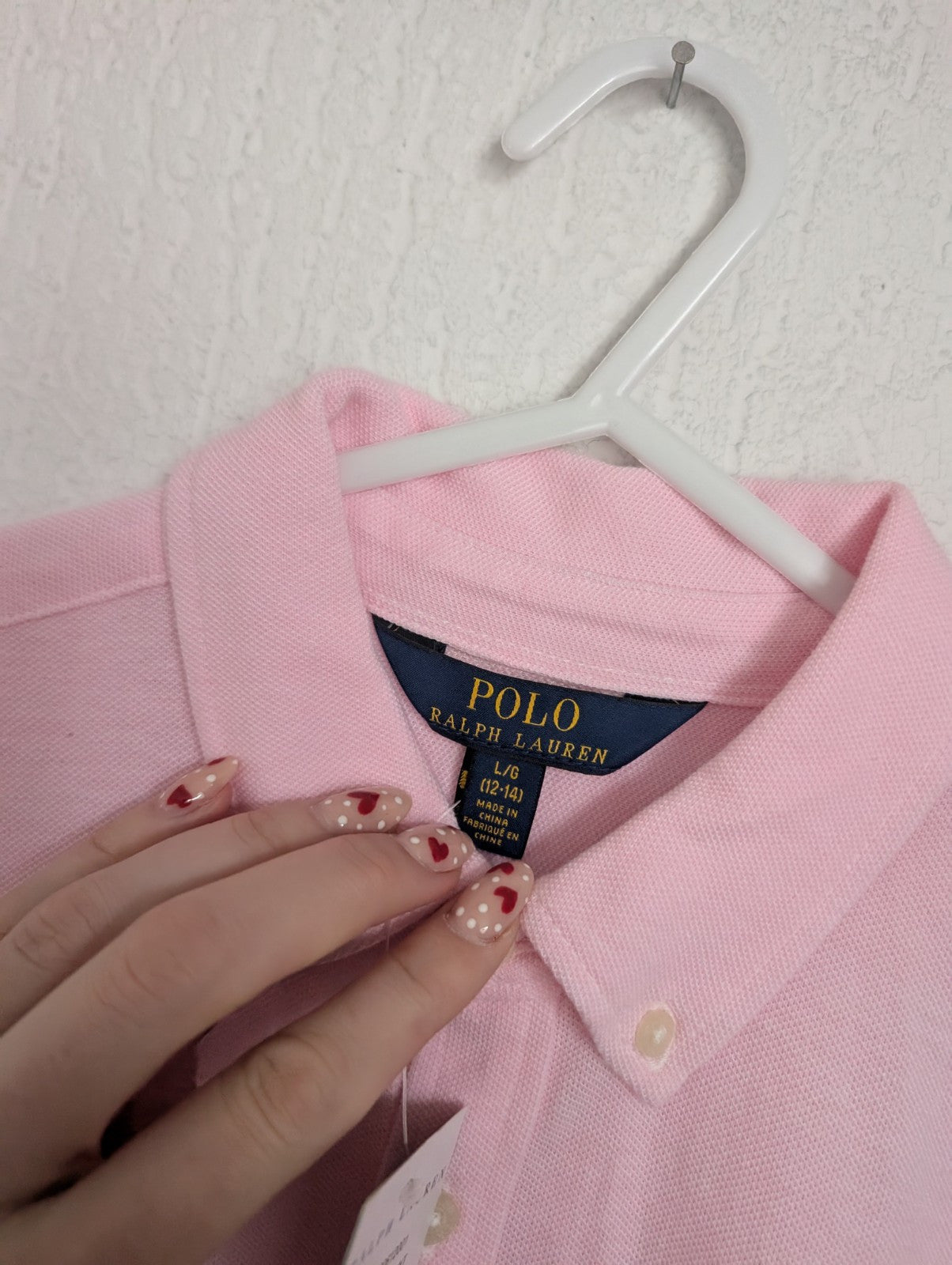 New Ralph Lauren Pink Embroided Logo Smart Formal Cotton Oxford Shirtdress 12yrs