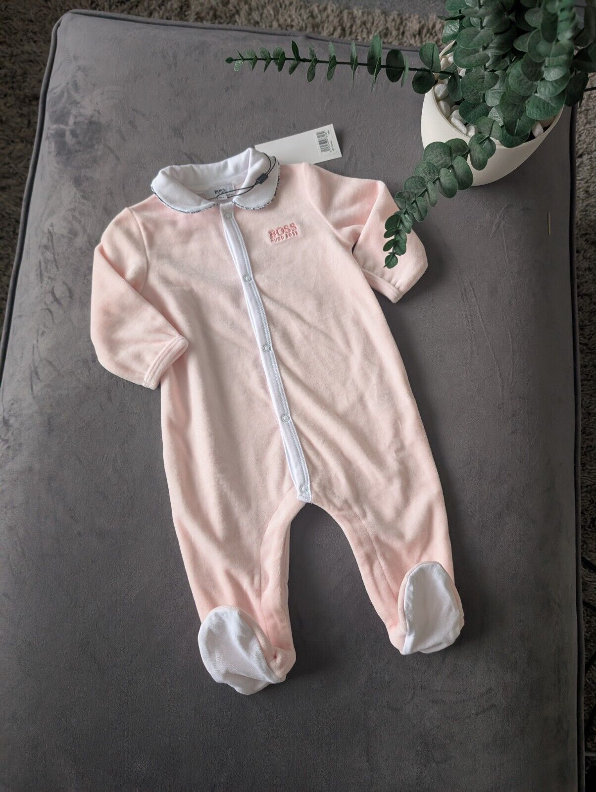 New Hugo Boss Baby Girls Baby Grow Sleepsuit All In One Pink 6 Months Gift Cute