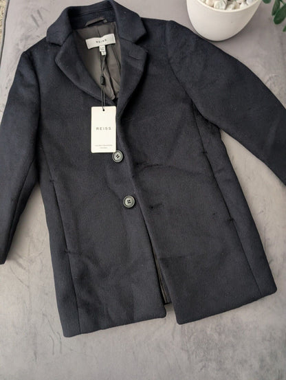 New Gable Black Boys Smart Single Breasted Overcoat in Black Age 6 RRP £96