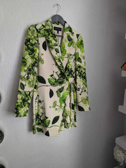 Karen Millen Spring Green Botanical Bunches Tailored Playsuit Size 10 NEW