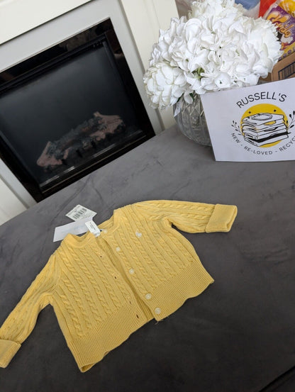 New Ralph Lauren Girls Knitted Cardigan 3months  Gift Smart Buttoned Yellow