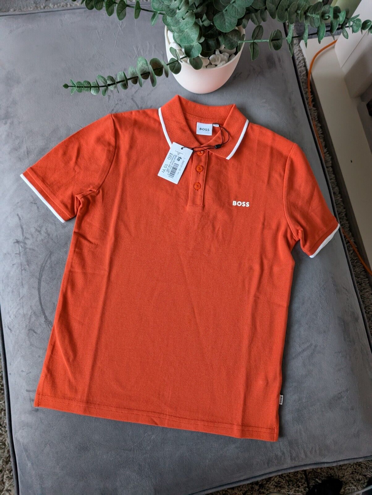 New Hugo boss boys Smart polo shirt top t shirt Gift Tangerine Orange 10yr £60