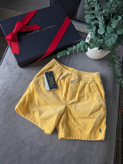 New Yellow Summer Ralph Lauren Corduroy Shorts Boys 8 Yrs Gift Smart Casual