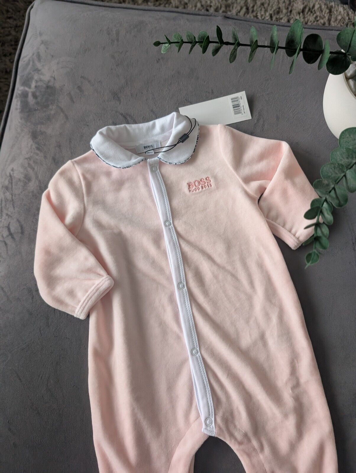 New Hugo Boss Baby Girls Baby Grow Sleepsuit All In One Pink 6 Months Gift Cute