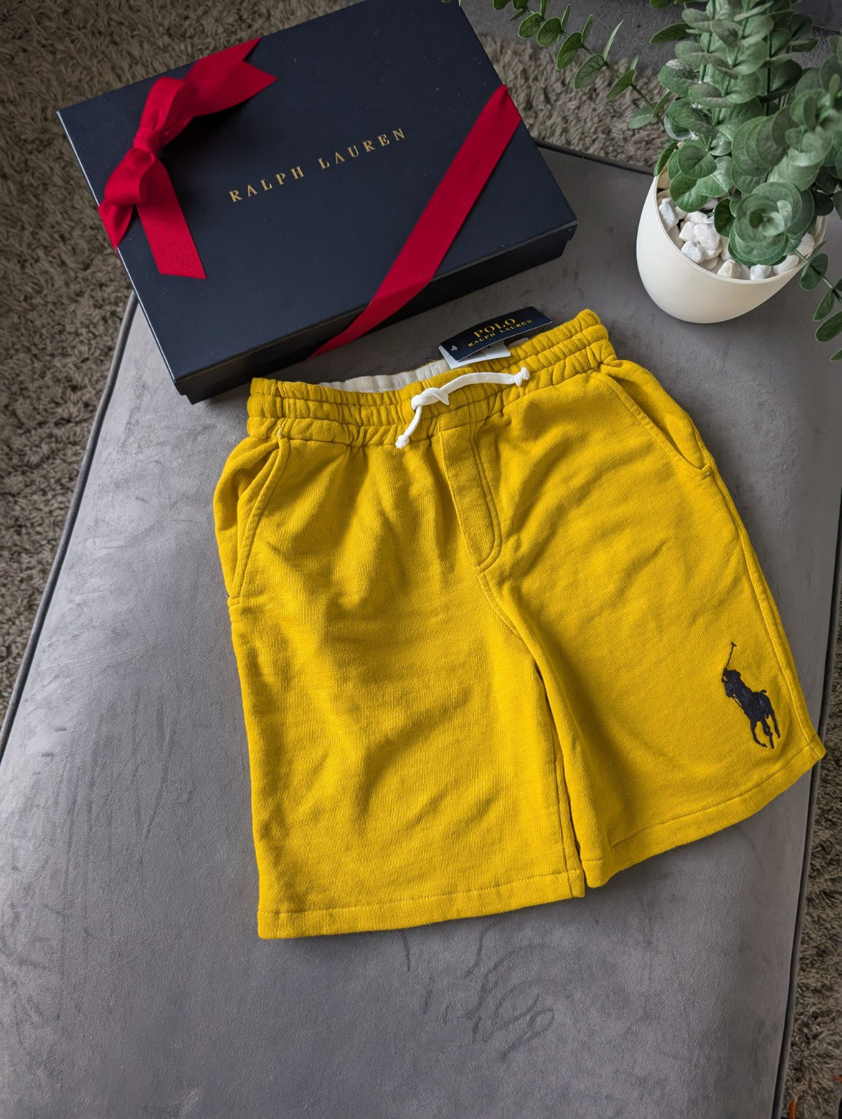 New Yellow Summer Ralph Lauren Sweat Shorts Boys 8 Yrs Gift Smart Casual Summer