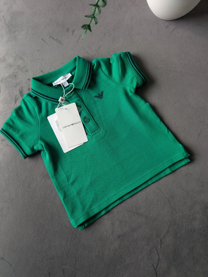 New Gorgeous Emporio Armani  Boy's Green Polo Shirt 6 Months Designer Gift Cute