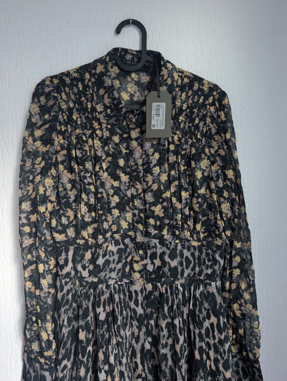 New Stunning ALL SAINTS Liza Asa Dress RRP £200 Size UK8 Occasion Dip Hem Print