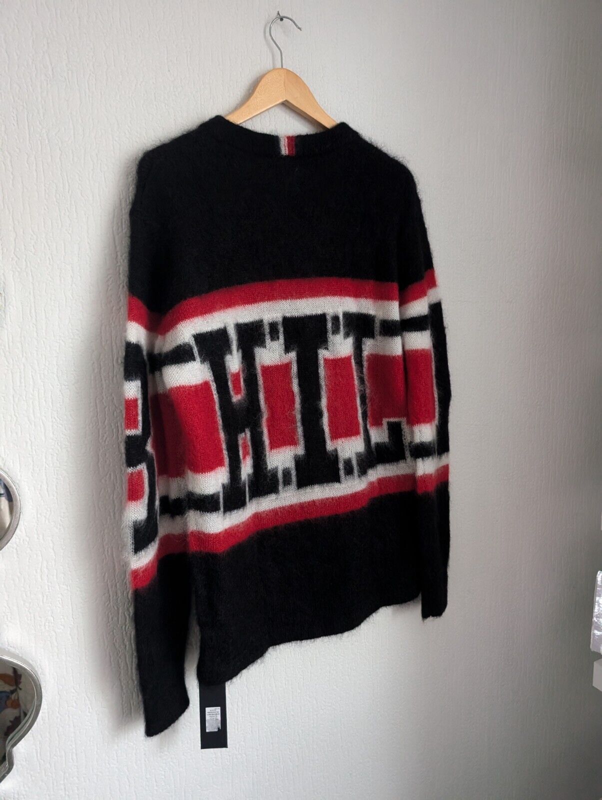 New Tommy Hilfiger Collection  Tonny Mohair Sweater Unisex UK  M Black Red White