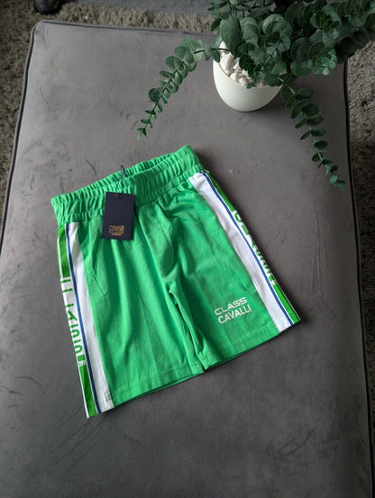 New Green Cavalli Class Junior Boys Logo Shorts 6 Years Summer Casual Gift Smart