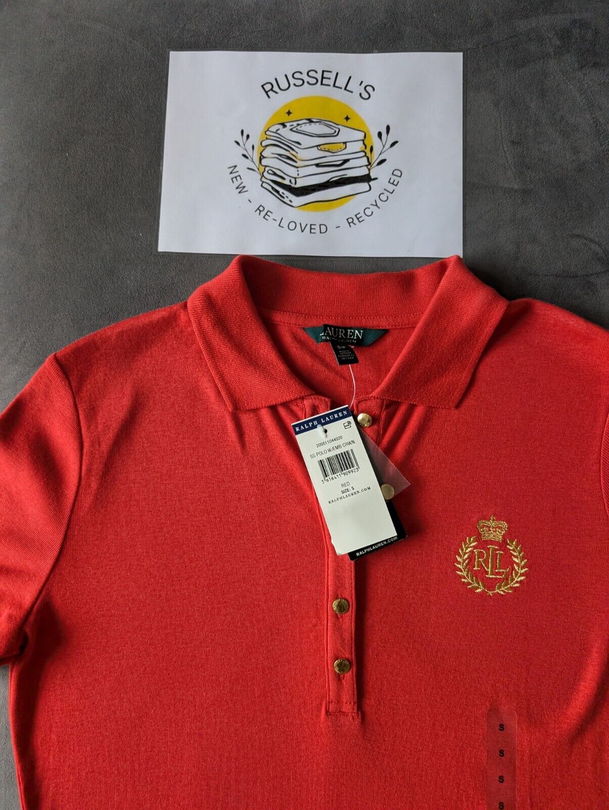 New Women’s Lauren Ralph Lauren Polo Shirt Top RRL Red - Size Small Smart Casual