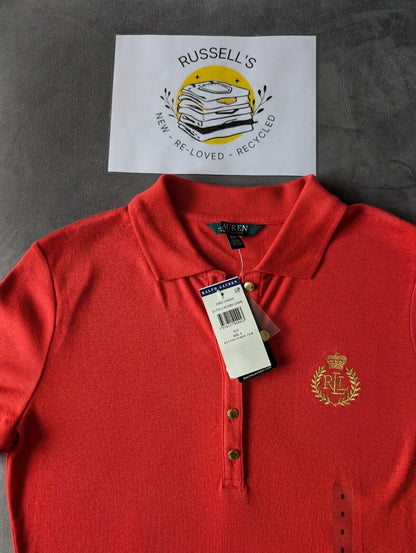 New Women’s Lauren Ralph Lauren Polo Shirt Top RRL Red - Size Small Smart Casual