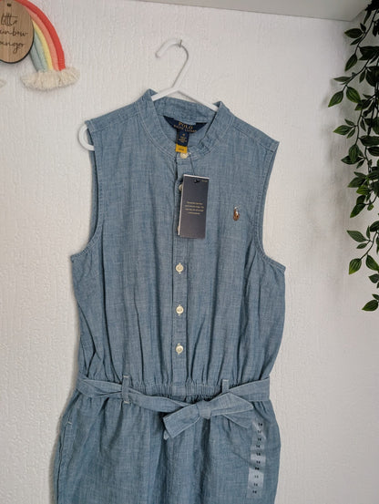 New Ralph Lauren Girls Denim Style Jumpsuit Chambray Age 14 Gift Occasion Gift