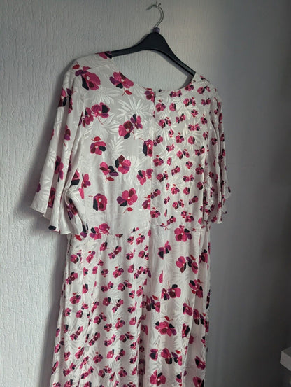 New Studio8 Phase Eight Margot Floral Printed Plus Size Curve Dress Womens UK 24