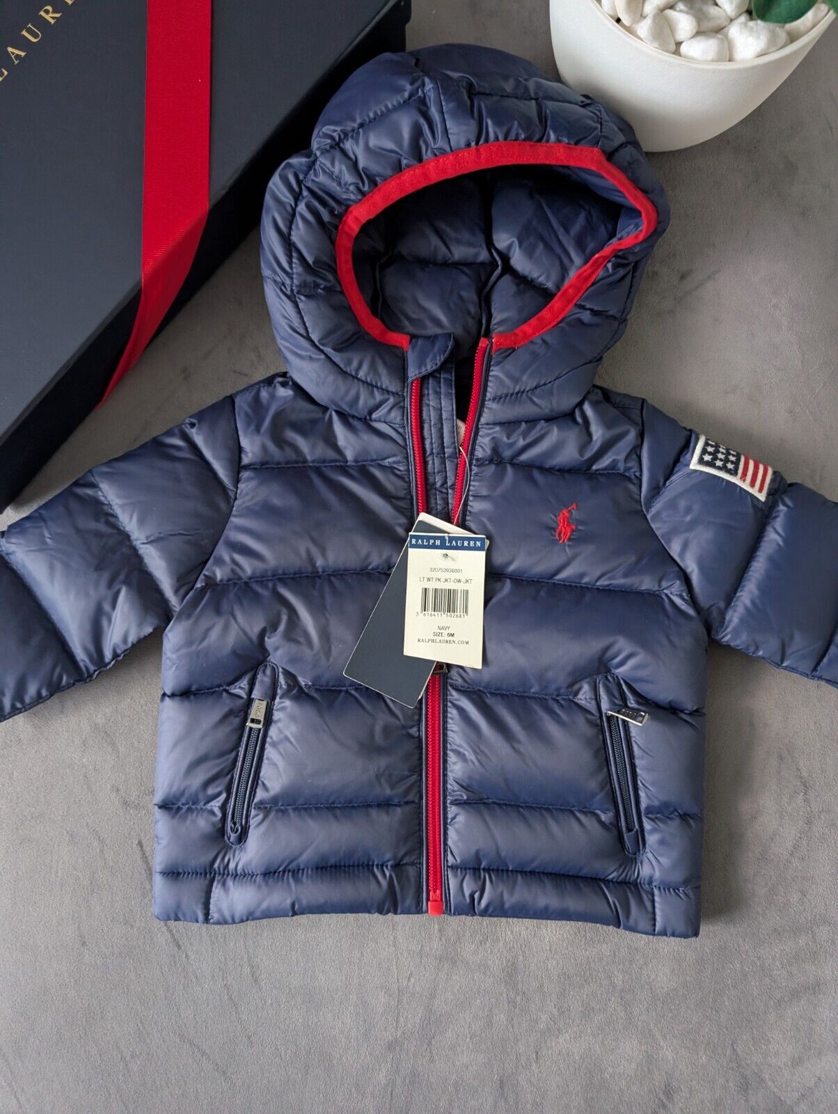 New Ralph Lauren Baby Boys Packable Down Jacket  Coat 3-6m RRP £125 Gift Winter