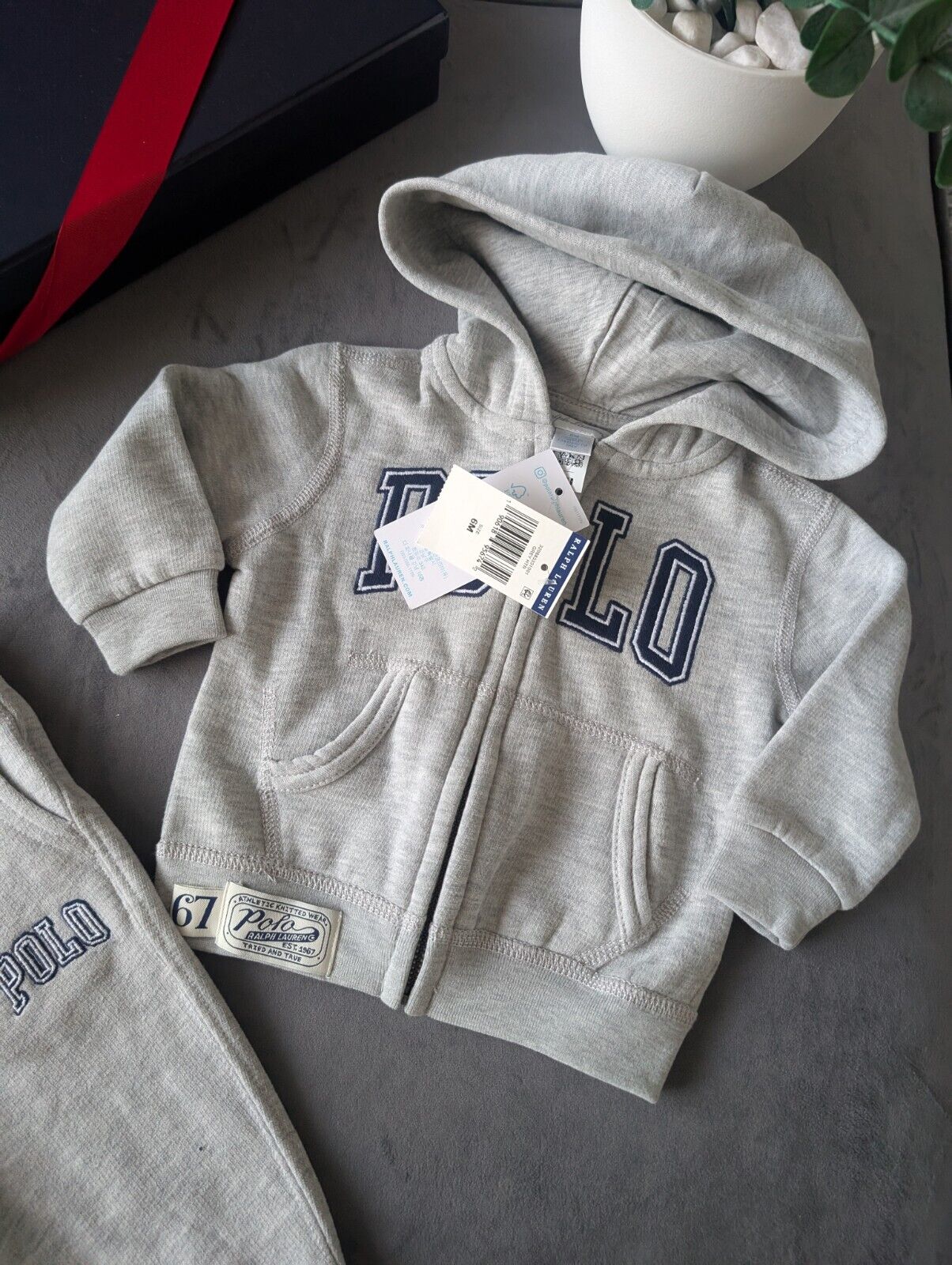 New Ralph Lauren baby boys Grey White tracksuit 3-6m smart casual cute Gift £120