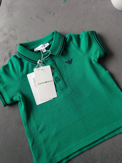 New Gorgeous Emporio Armani  Boy's Green Polo Shirt 6 Months Designer Gift Cute