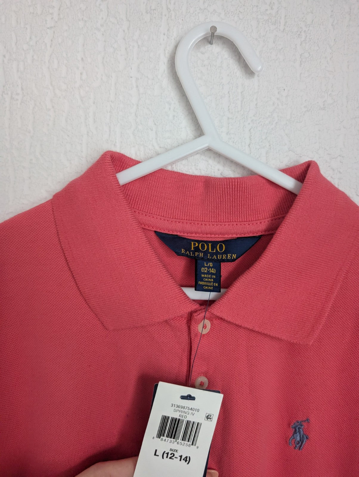 New Ralph Lauren Polo Tennis Dress Coral Smart Basic Embroidery Pony 12y Summer