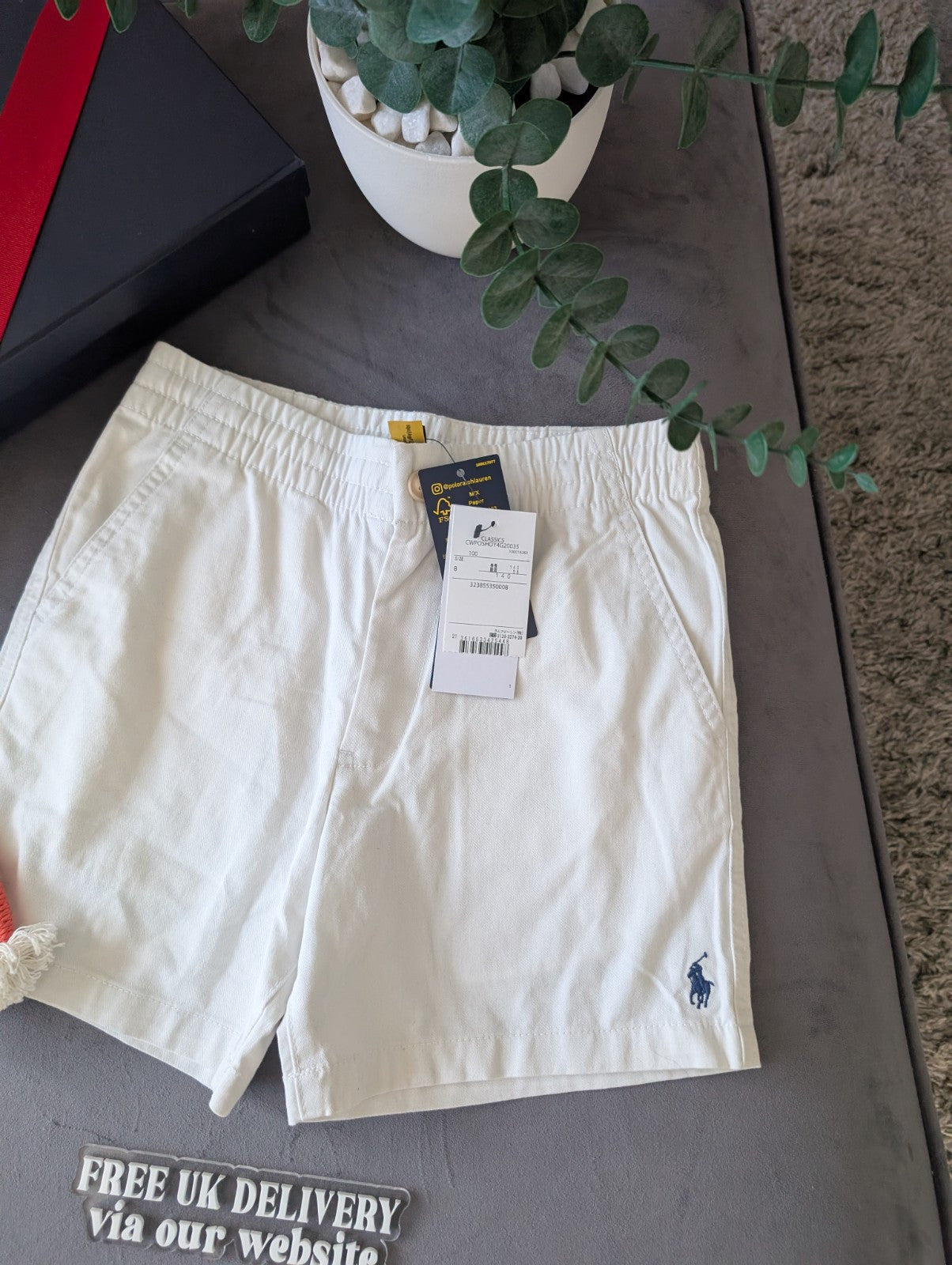 New Ralph Lauren Boys Beige Chino Short Lightweght Summer 7-8yrs Casual Smart