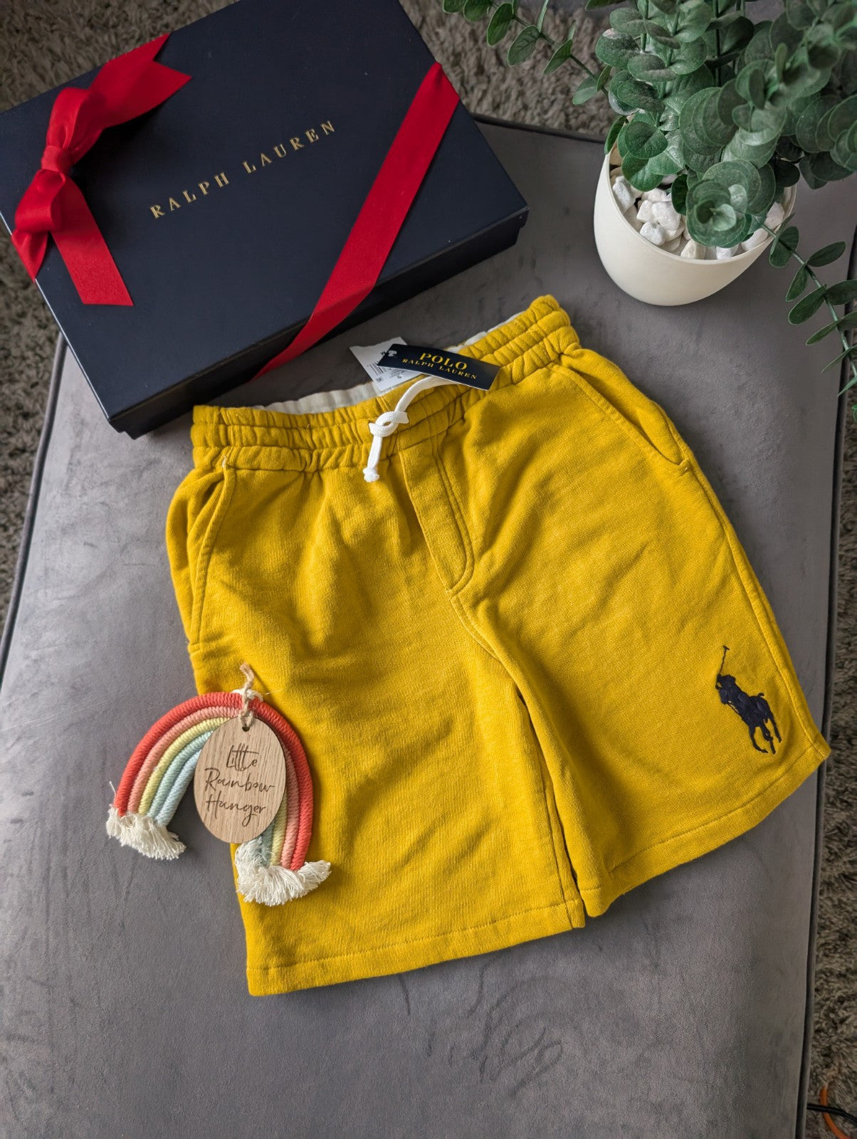 New Yellow Summer Ralph Lauren Sweat Shorts Boys 8 Yrs Gift Smart Casual Summer